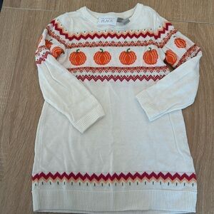2T pumpkin light knit sweater dress